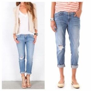 🇺🇸 J Brand Aoki Cropped Distressed Boyfriend Jeans Tulum Wash Made In USA